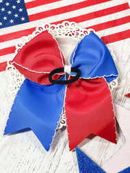 Red White & Blue Moonstitch Cheer Bow