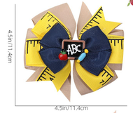 Back-to-School Hair Clips Pencil & Bow ABC Hairpins Girls