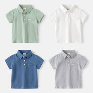 Toddler Boys Solid Color Shorts Polo Shirts