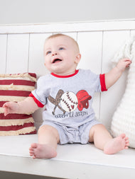 Grey Baseball Romper