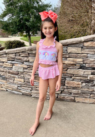 Striped Umbrella 2-Piece Swimsuit