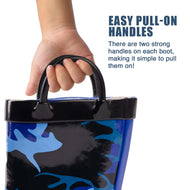 Norty Kids Rubber Printed Rain Boots 40148 Blue Black Camo: