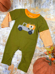Haulin' Pumpkins Infant Boy's Romper: Fall 2025 Baby Clothes