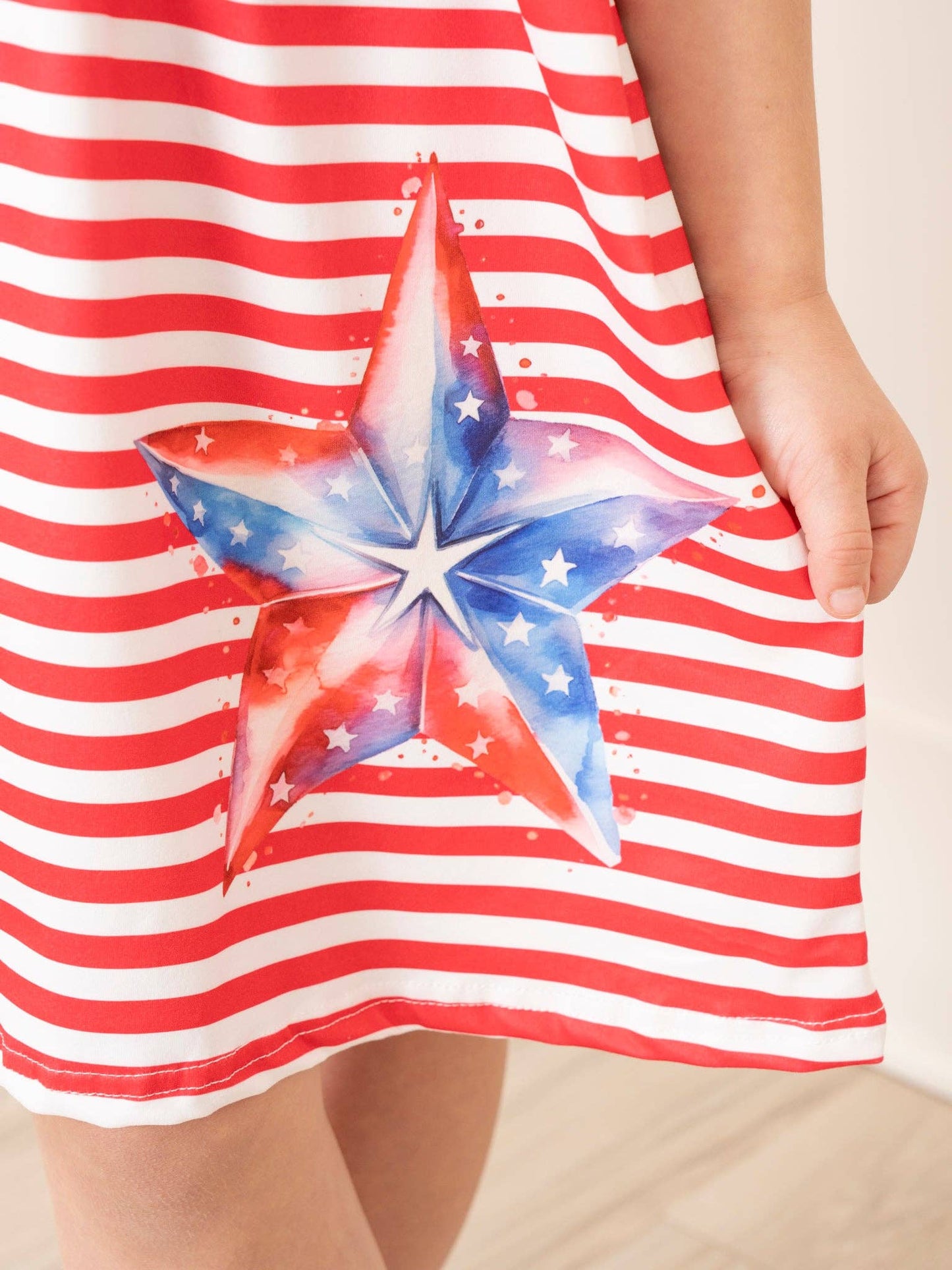 Patriotic Stars & Stripes Ruffle Dress