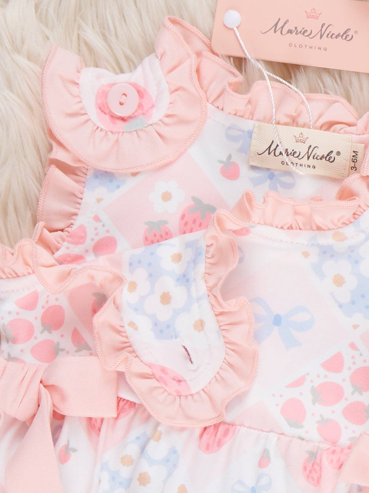 Strawberry Sherbet Ruffle Bubble Romper