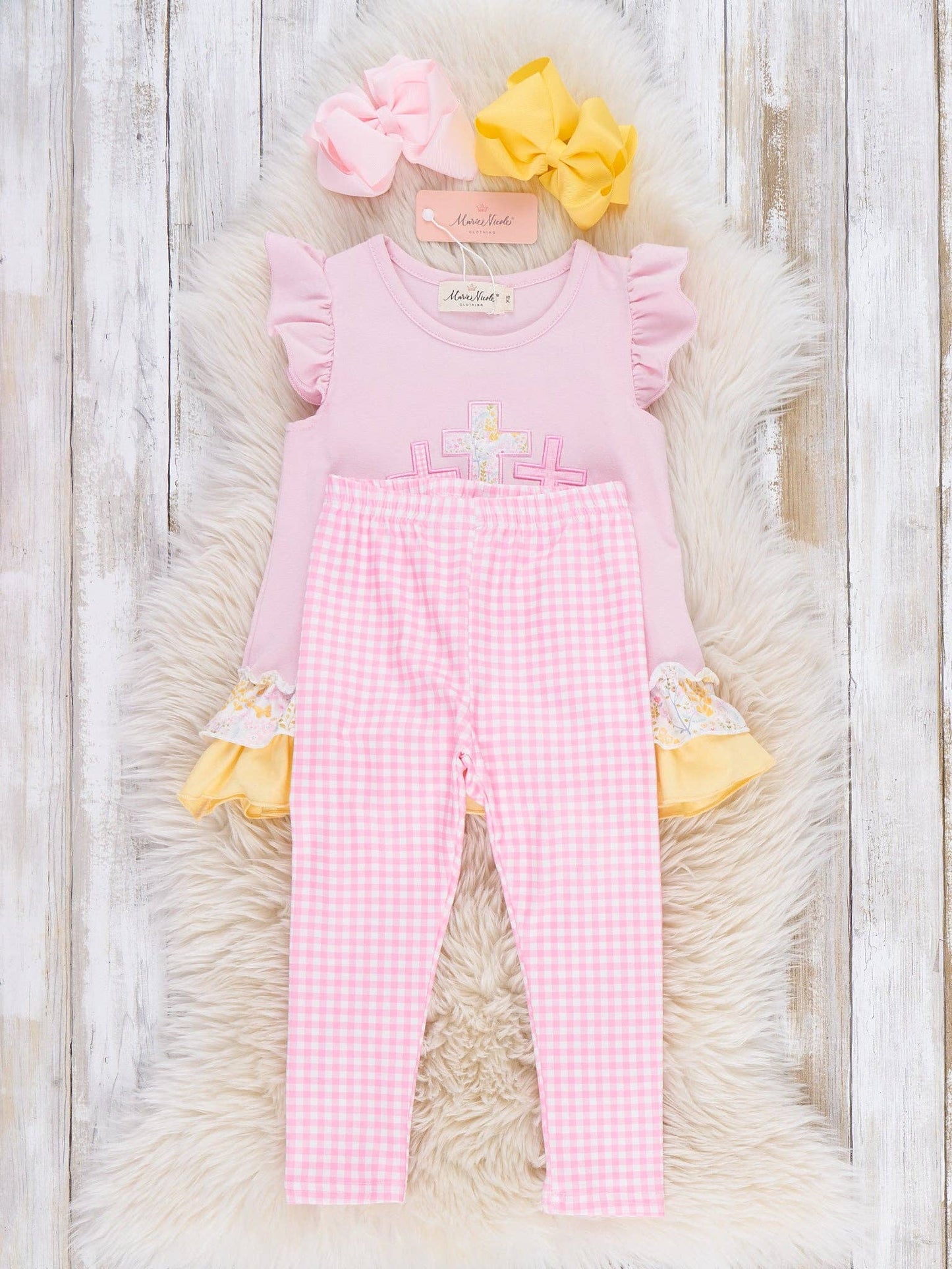 Three Crosses Easter Promise Embroidered Outfit