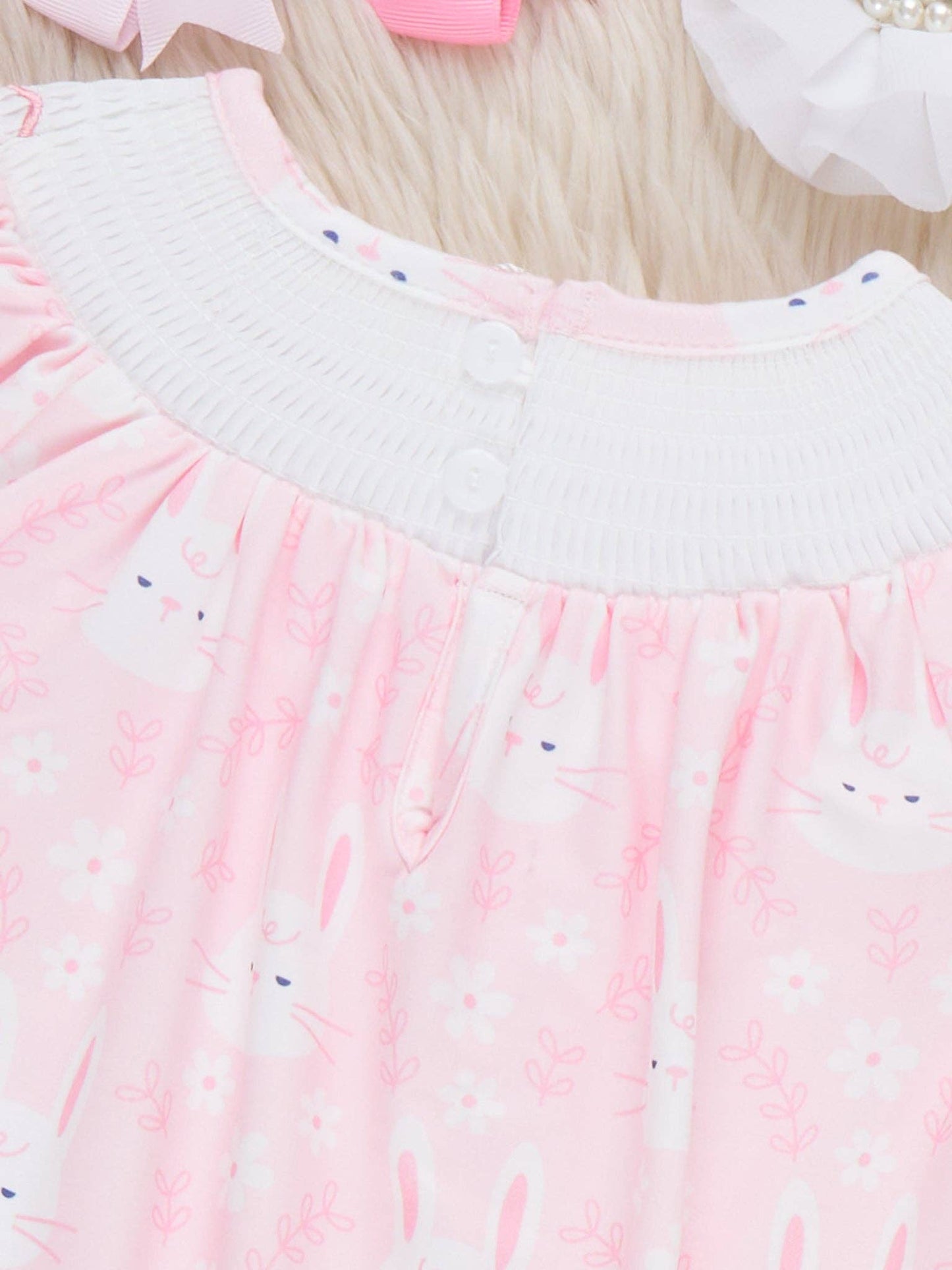 Hoppy Bunnies Smocked Ruffle Romper