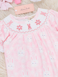 Hoppy Bunnies Smocked Ruffle Romper