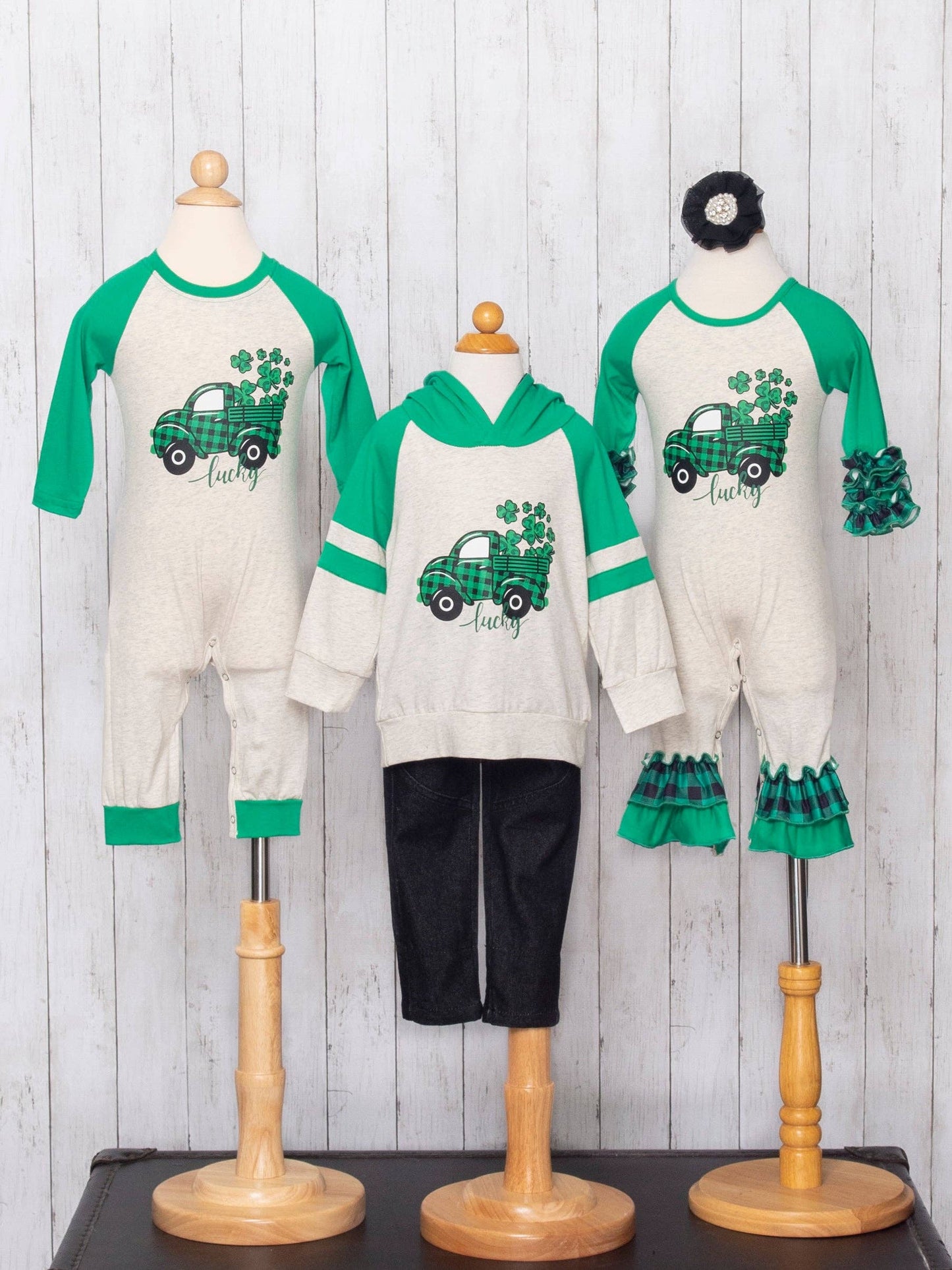 Lucky Clover Truck Raglan Ruffle Romper - Restocked!
