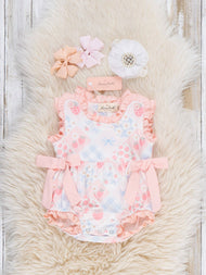 Strawberry Sherbet Ruffle Bubble Romper