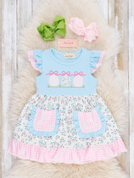 Ribbons & Eggs Garden Embroidered Ruffle Dress
