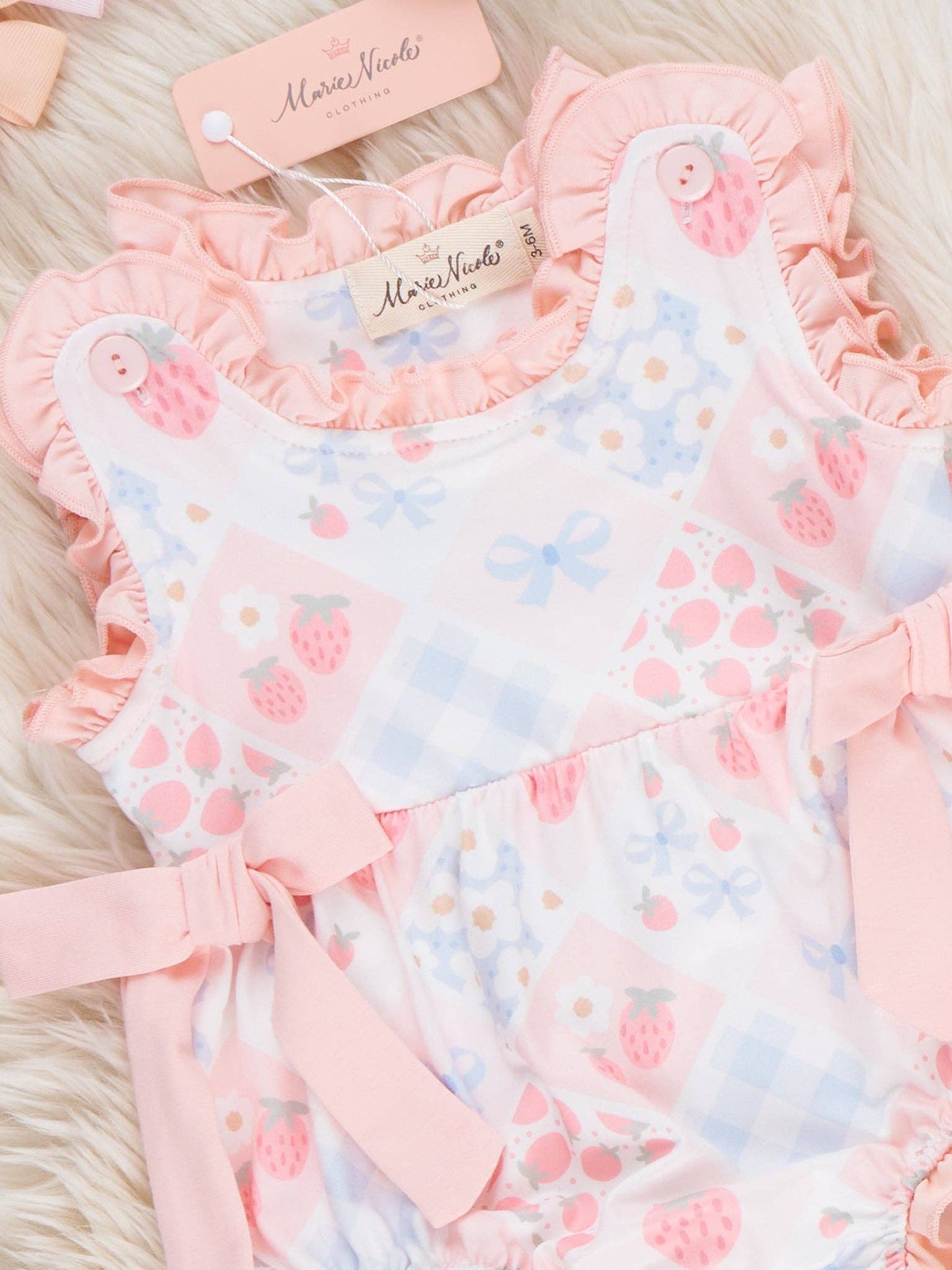 Strawberry Sherbet Ruffle Bubble Romper