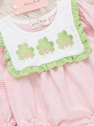 Lucky Lane Embroidered Ruffle Bubble Romper