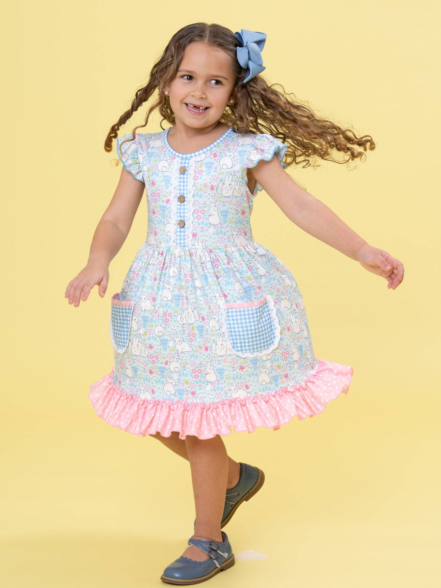 Bunny Meadow Pocket Ruffle Dress