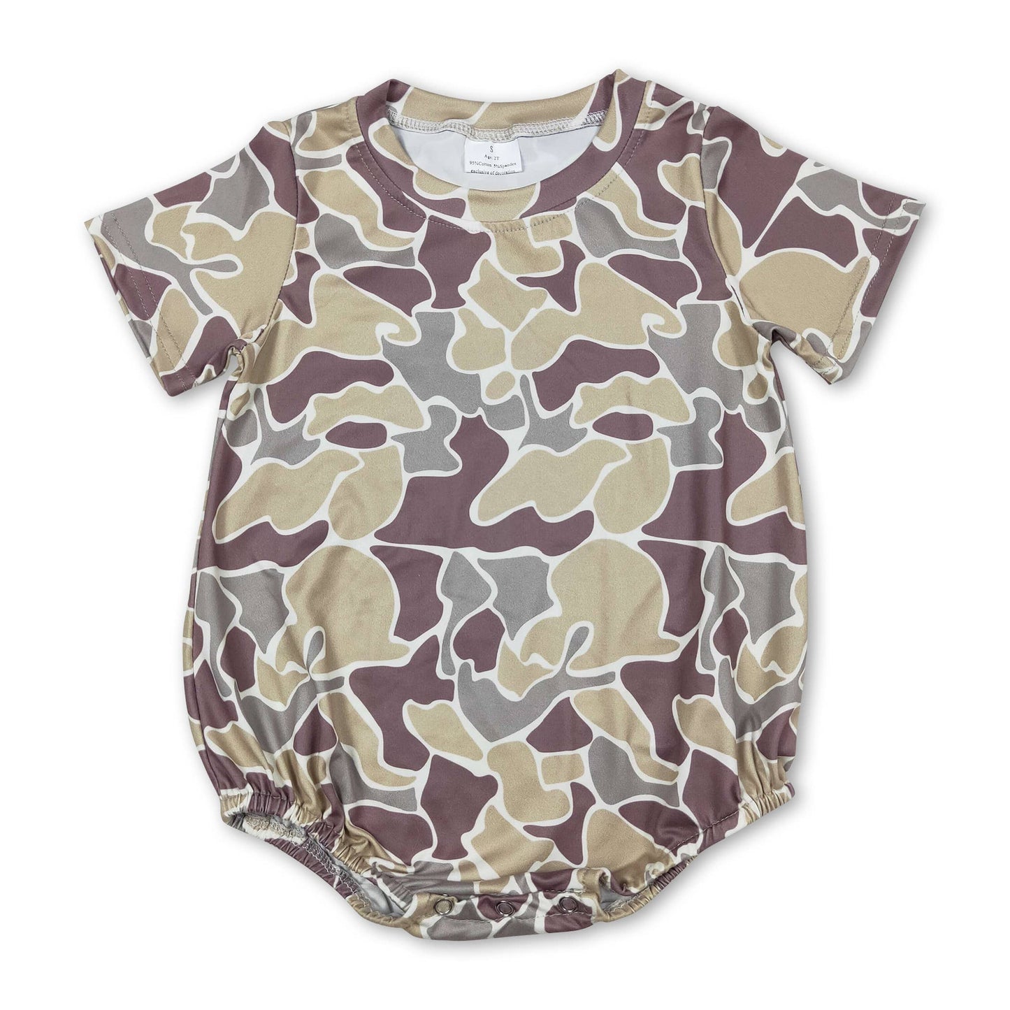 Short sleeves camo print baby boy bubble: Dark Camo