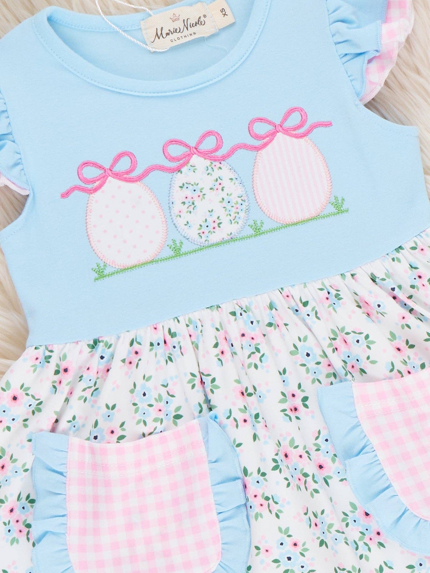 Ribbons & Eggs Garden Embroidered Ruffle Dress