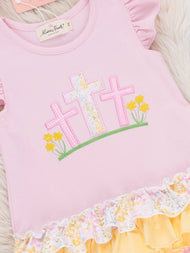 Three Crosses Easter Promise Embroidered Outfit