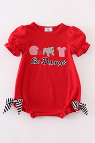 Red Georgia go dawgs embroidery bubble