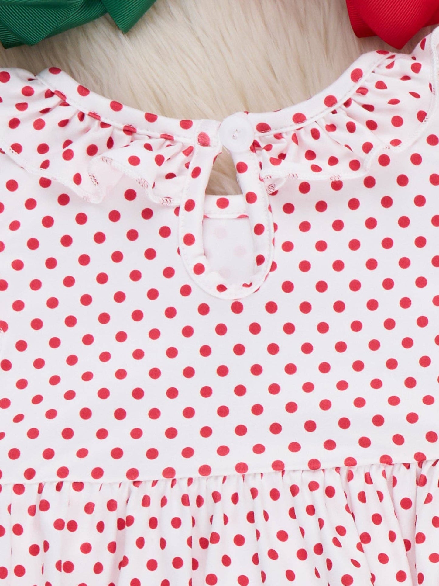 Polka Dot Strawberry Smocked Outfit