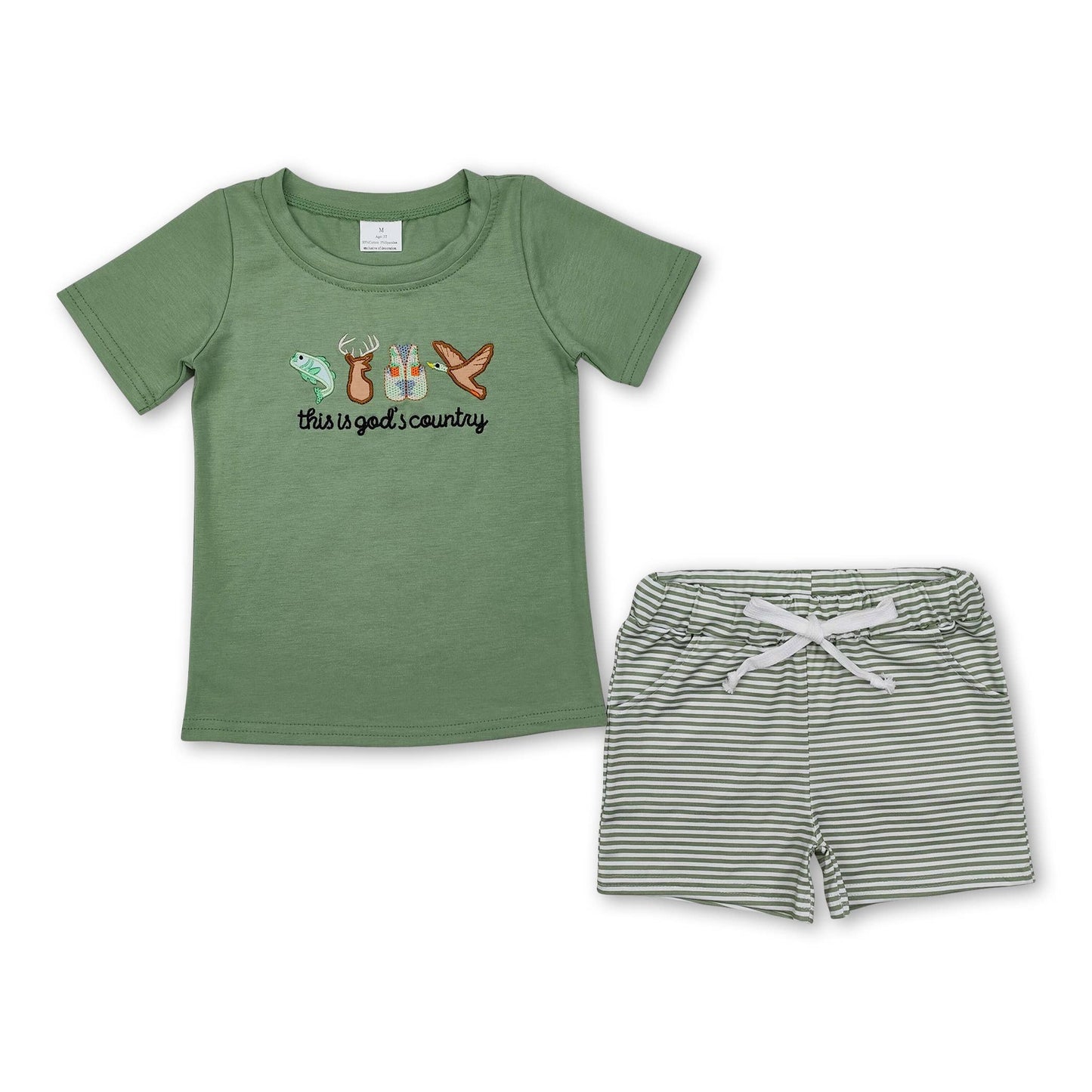 This is god's country fish deer duck baby boy romper