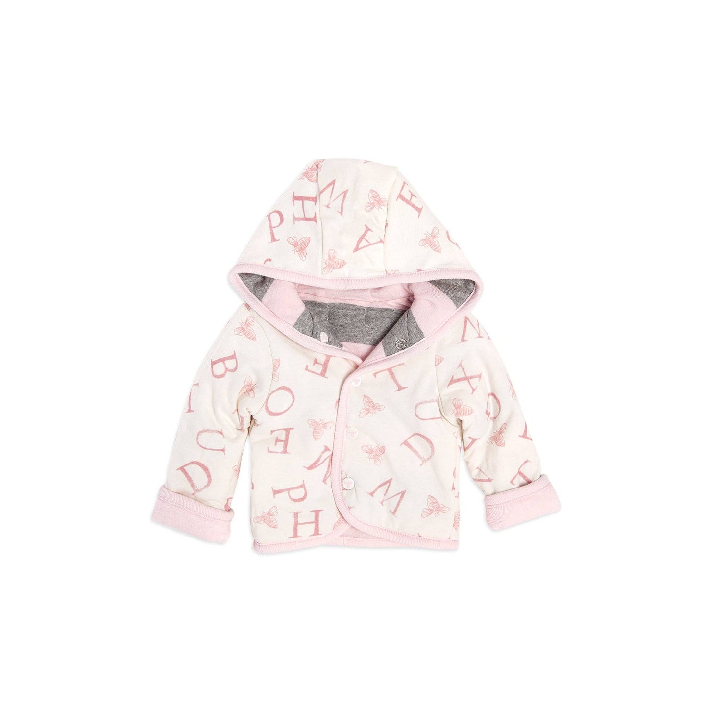 Watercolor A ''Bee'' C Reversible Jacket: Heather Grey