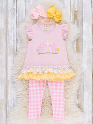 Three Crosses Easter Promise Embroidered Outfit