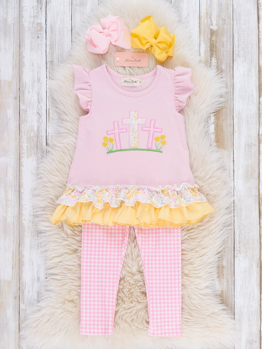 Three Crosses Easter Promise Embroidered Outfit
