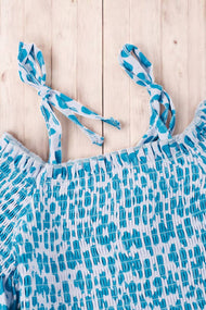 Animal printed cold shoulder top & relaxed fit shorts.