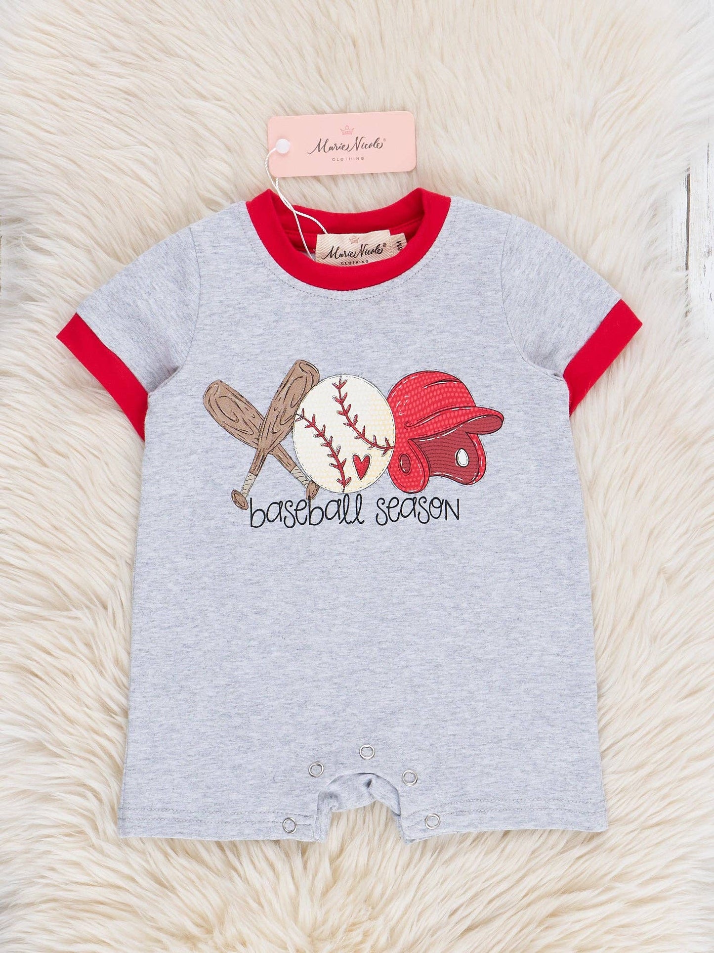 Grey Baseball Romper