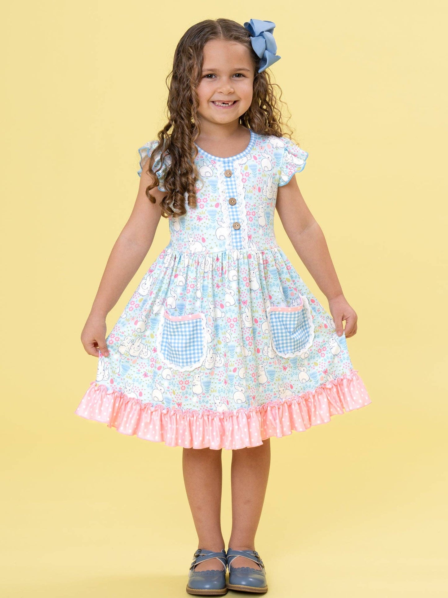 Bunny Meadow Pocket Ruffle Dress